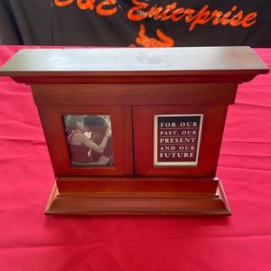 Walnut 3 Photo Tabletop Glass Frame 10x8 Display